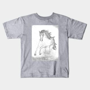 A horse runs in the desert Kids T-Shirt